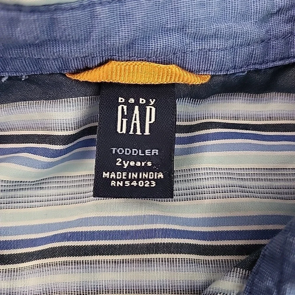 BABY GAP Y2K 2012 Button Up Blue Striped Shirt‎ Toddler Boys 2T Years